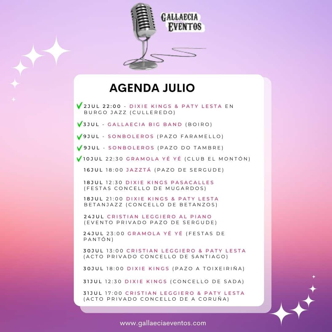 Agenda Julio Instagram Gallaecia Eventos