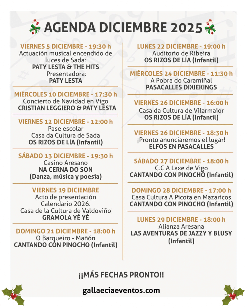 música en directo para navidad en Galicia