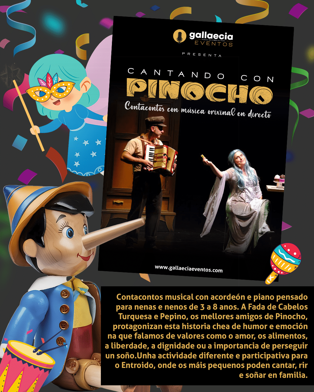 Música para Carnaval en Galicia: Cantando con Pinocho